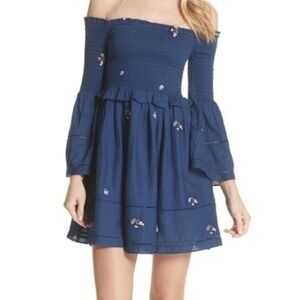 Free People Strapless Blue Dress